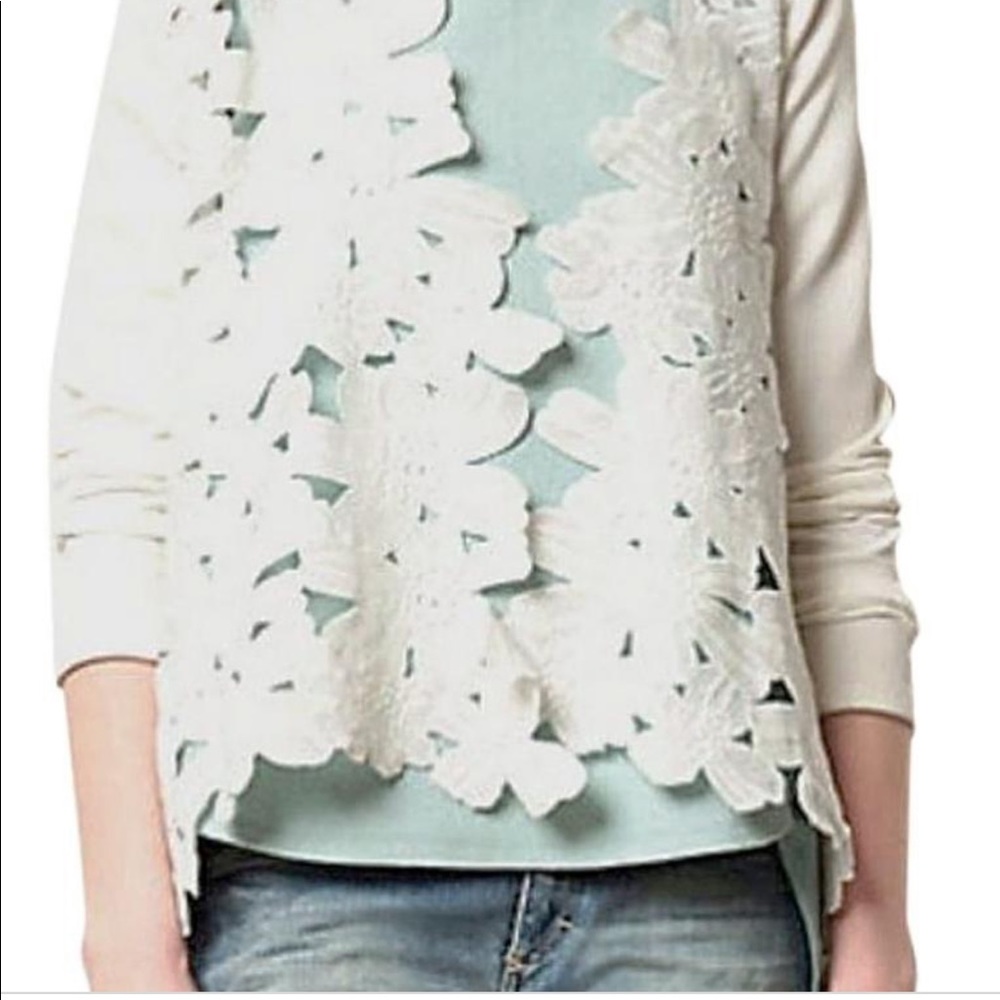 White Snow on Daisies Cardi